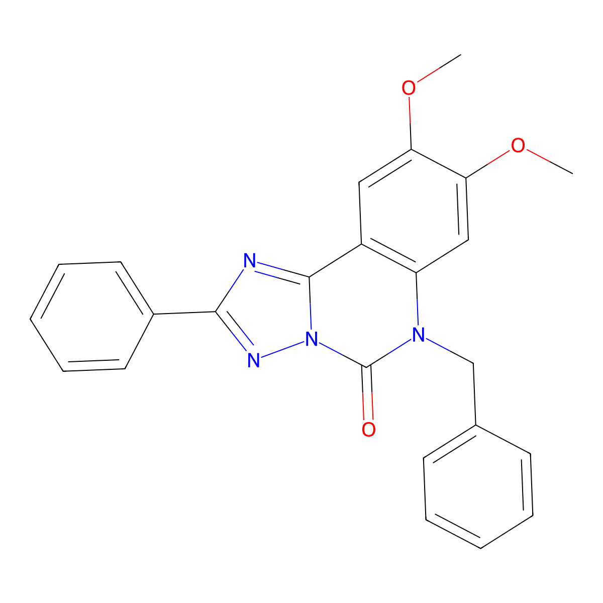 6-benzyl-8,9-dimethoxy-2-phenyl-5H,6H-[1,2,4]triazolo[1,5-c]quinazolin-5-one molecular structure, CAS 2380188-58-7
