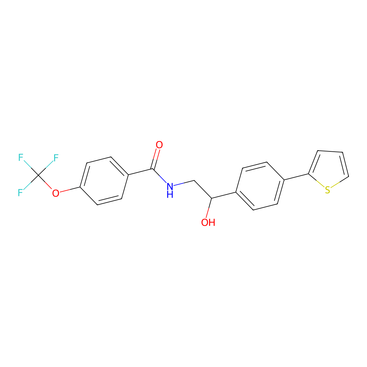 N-{2-hydroxy-2-[4-(thiophen-2-yl)phenyl]ethyl}-4-(trifluoromethoxy)benzamide molecular structure, CAS 2380188-64-5