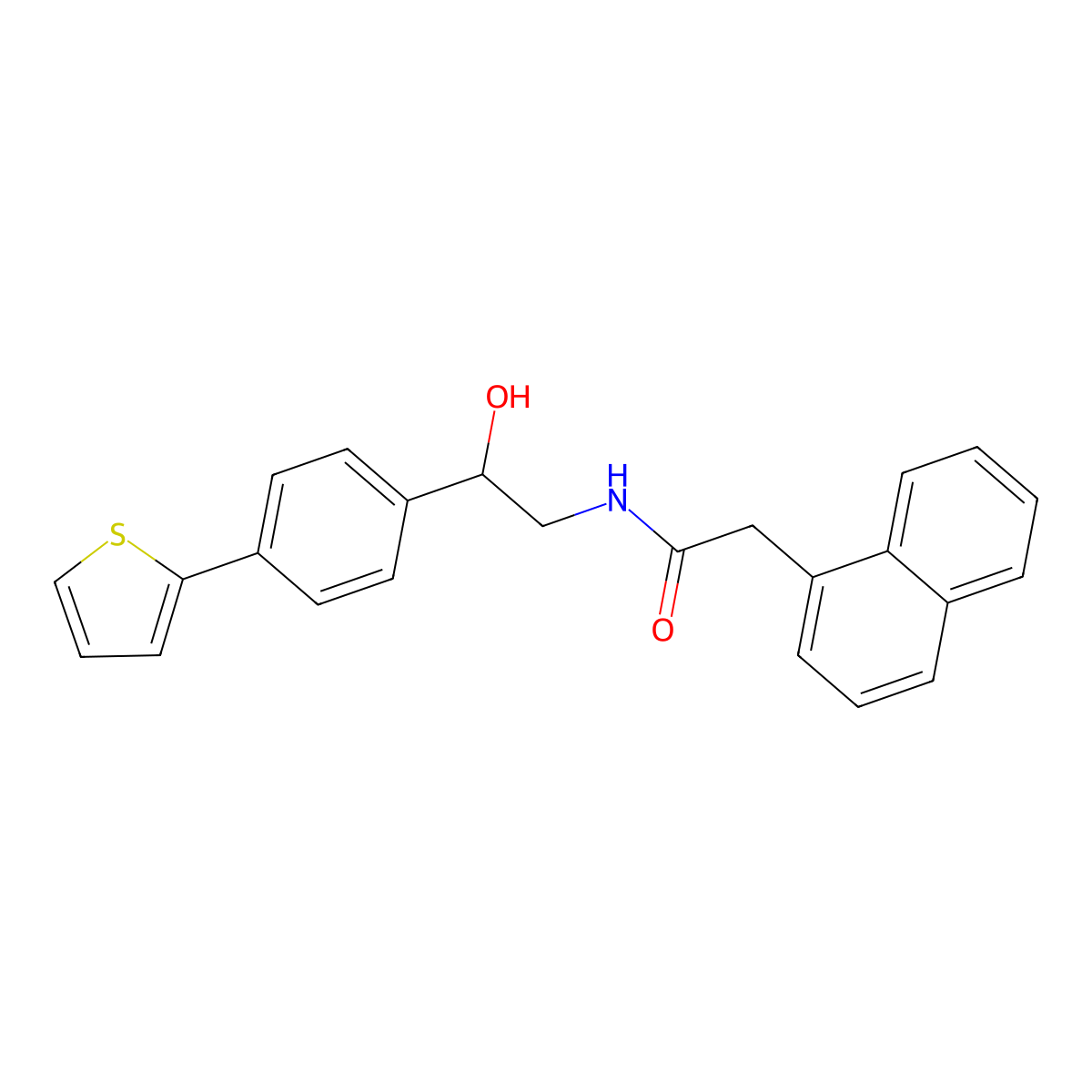 N-{2-hydroxy-2-[4-(thiophen-2-yl)phenyl]ethyl}-2-(naphthalen-1-yl)acetamide molecular structure, CAS 2380188-69-0