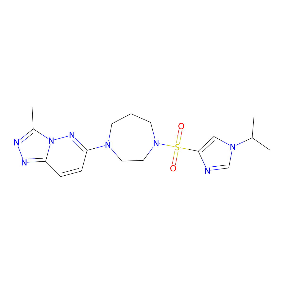 1-{3-methyl-[1,2,4]triazolo[4,3-b]pyridazin-6-yl}-4-{[1-(propan-2-yl)-1H-imidazol-4-yl]sulfonyl}-1,4-diazepane molecular structure, CAS 2380188-72-5