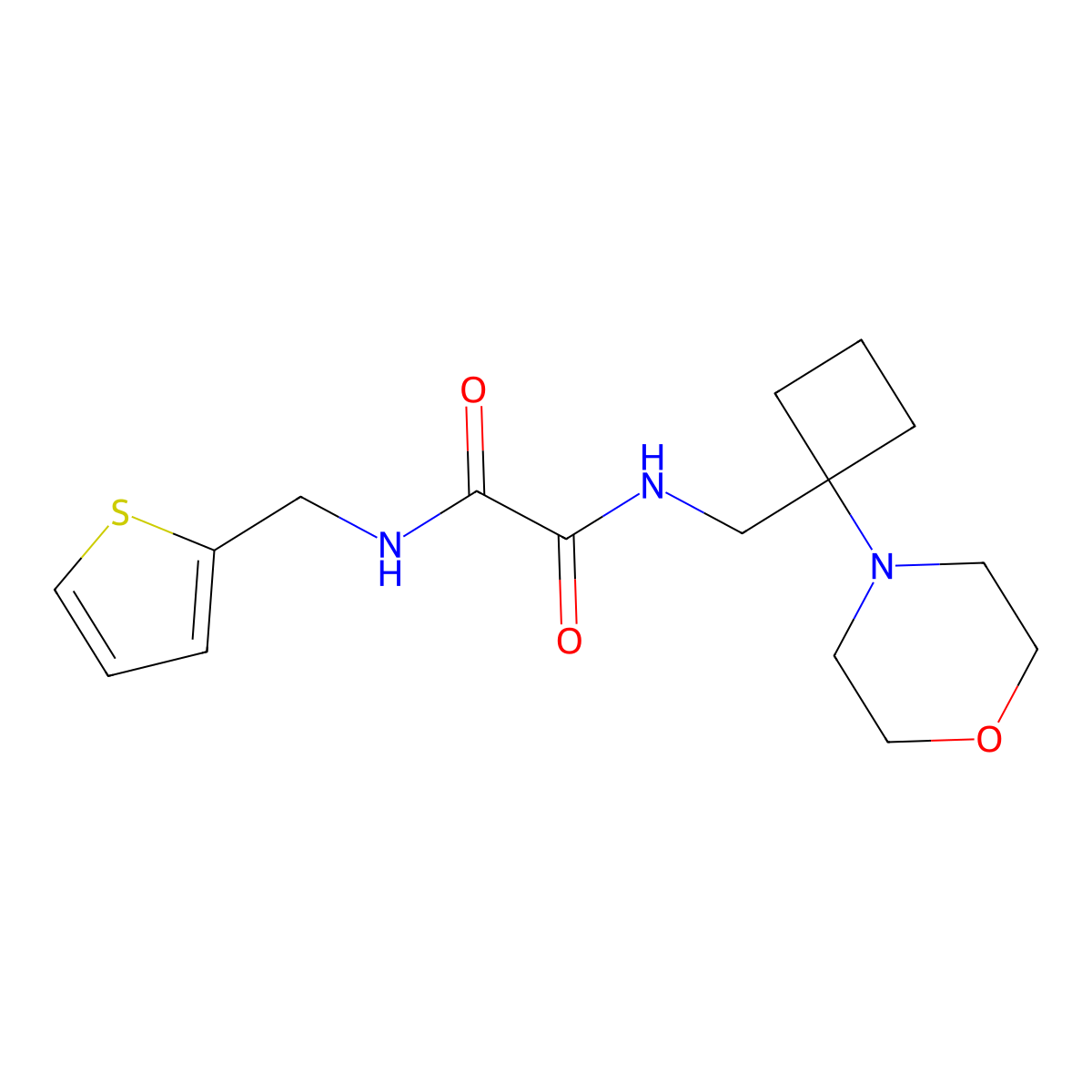 N-{[1-(morpholin-4-yl)cyclobutyl]methyl}-N'-[(thiophen-2-yl)methyl]ethanediamide molecular structure, CAS 2380188-74-7