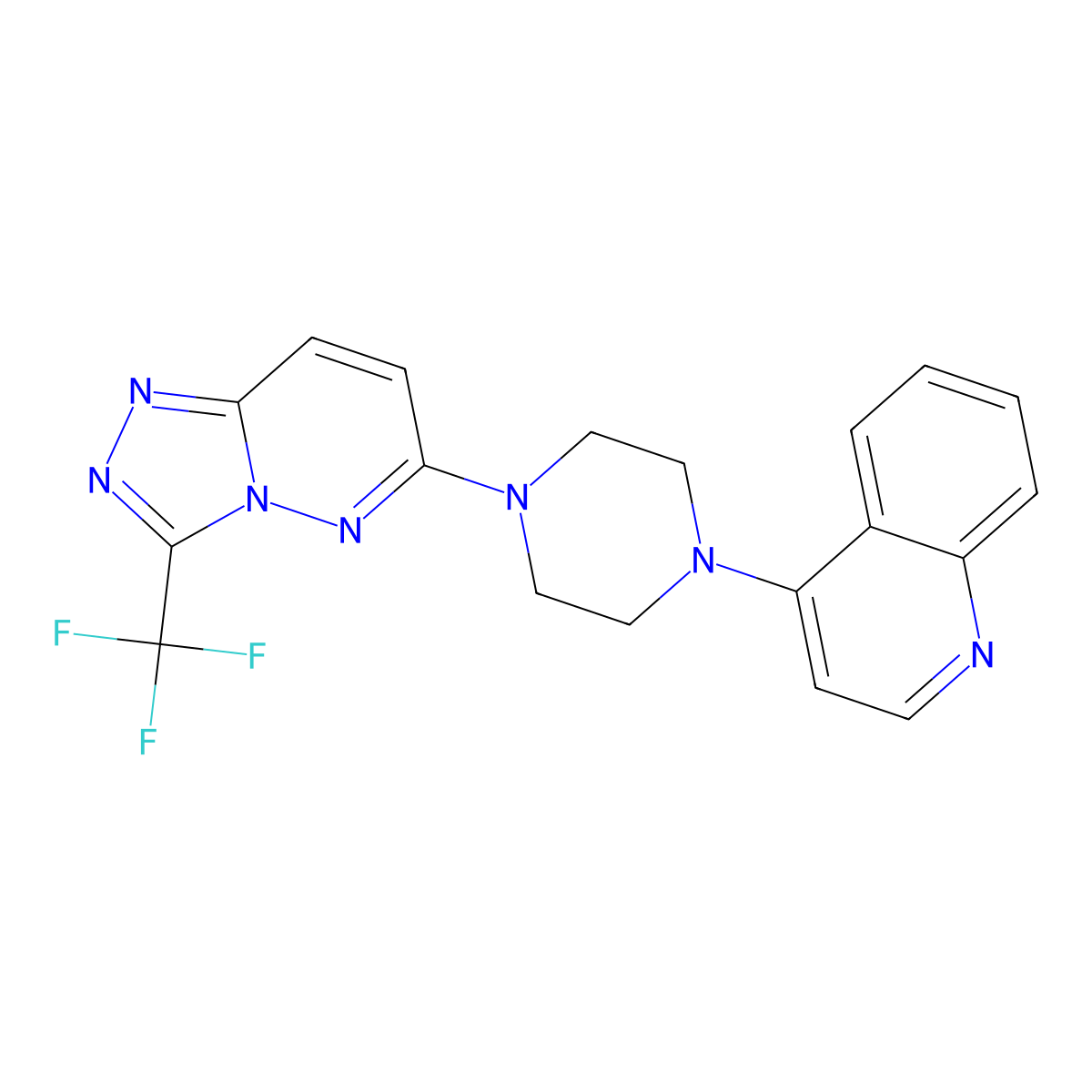 4-{4-[3-(Trifluoromethyl)-[1,2,4]triazolo[4,3-b]pyridazin-6-yl]piperazin-1-yl}quinoline molecular structure, CAS 2380188-76-9