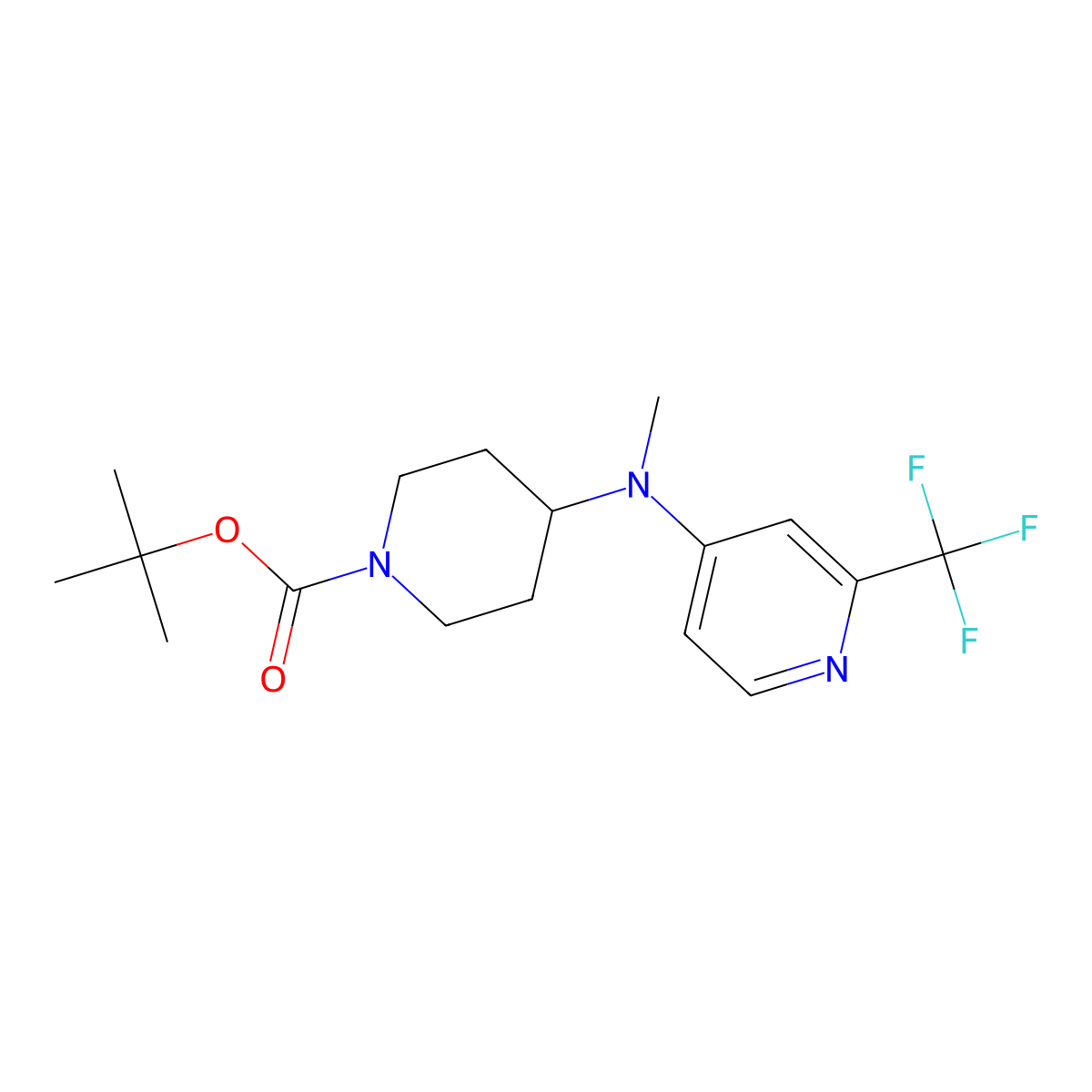 Tert-butyl 4-{methyl[2-(trifluoromethyl)pyridin-4-yl]amino}piperidine-1-carboxylate molecular structure, CAS 2380188-80-5