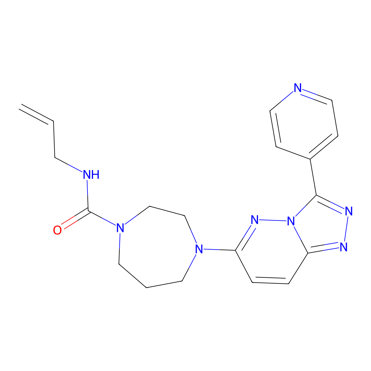 N-(prop-2-en-1-yl)-4-[3-(pyridin-4-yl)-[1,2,4]triazolo[4,3-b]pyridazin-6-yl]-1,4-diazepane-1-carboxamide molecular structure, CAS 2380188-84-9