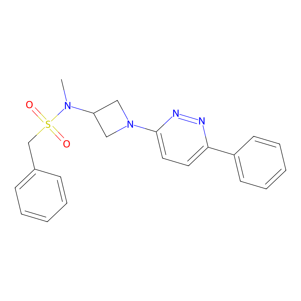 N-methyl-1-phenyl-N-[1-(6-phenylpyridazin-3-yl)azetidin-3-yl]methanesulfonamide molecular structure, CAS 2380188-92-9