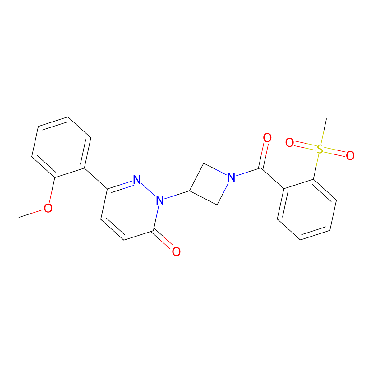6-(2-Methoxyphenyl)-2-[1-(2-methylsulfonylbenzoyl)azetidin-3-yl]pyridazin-3-one molecular structure, CAS 2380188-94-1