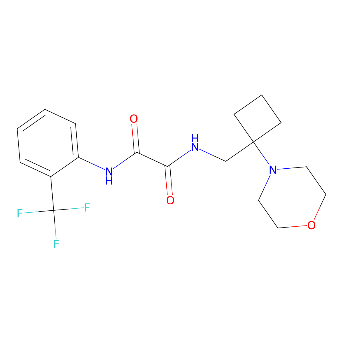 N-{[1-(morpholin-4-yl)cyclobutyl]methyl}-N'-[2-(trifluoromethyl)phenyl]ethanediamide molecular structure, CAS 2380189-02-4