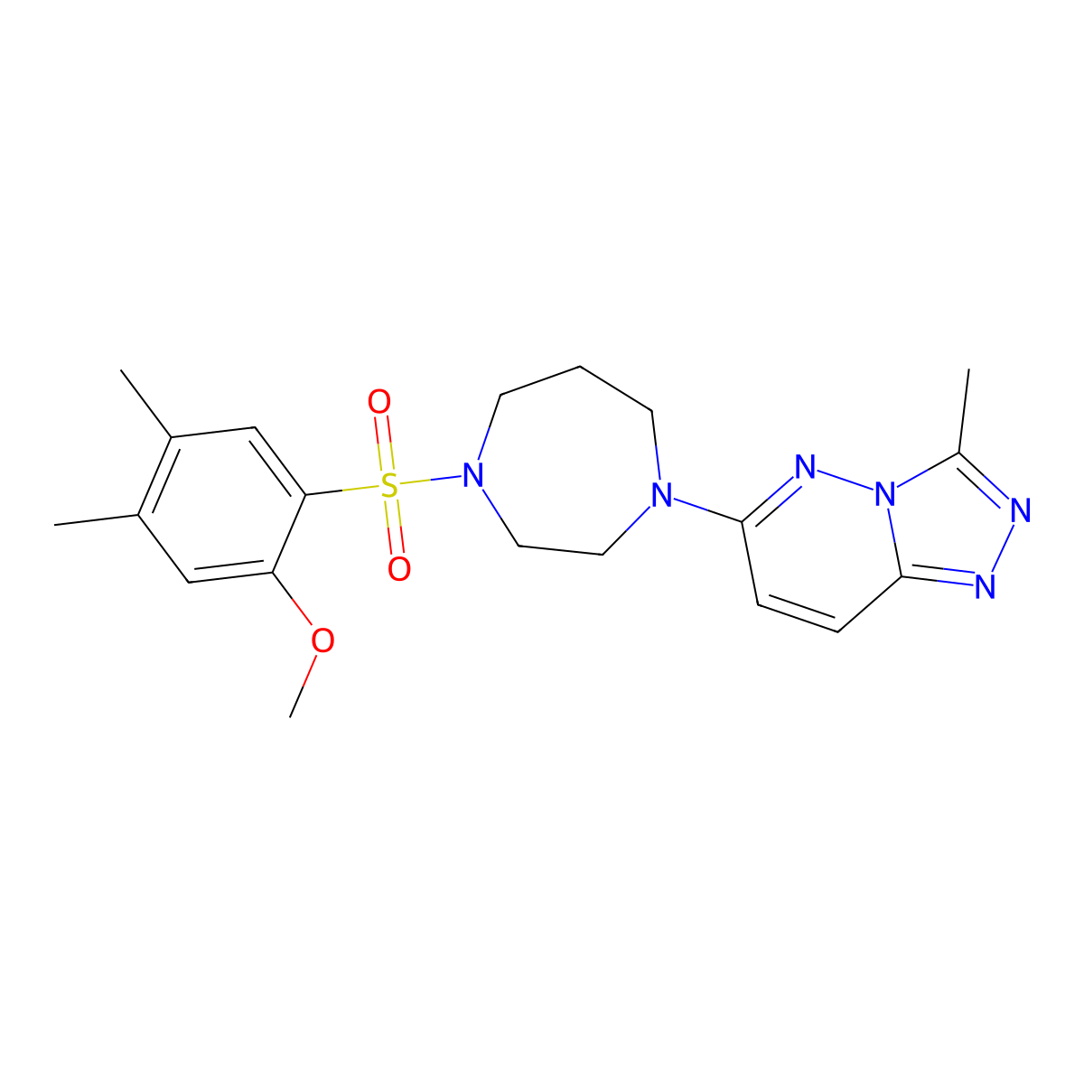 1-(2-Methoxy-4,5-dimethylbenzenesulfonyl)-4-{3-methyl-[1,2,4]triazolo[4,3-b]pyridazin-6-yl}-1,4-diazepane molecular structure, CAS 2380189-08-0