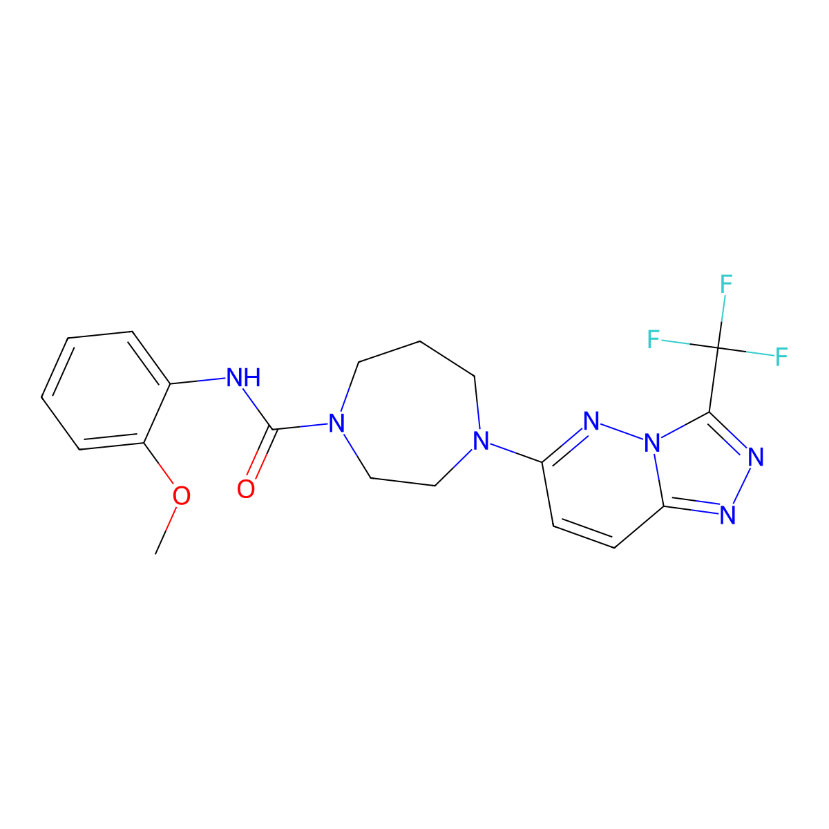 N-(2-Methoxyphenyl)-4-[3-(trifluoromethyl)-[1,2,4]triazolo[4,3-b]pyridazin-6-yl]-1,4-diazepane-1-carboxamide molecular structure, CAS 2380189-12-6