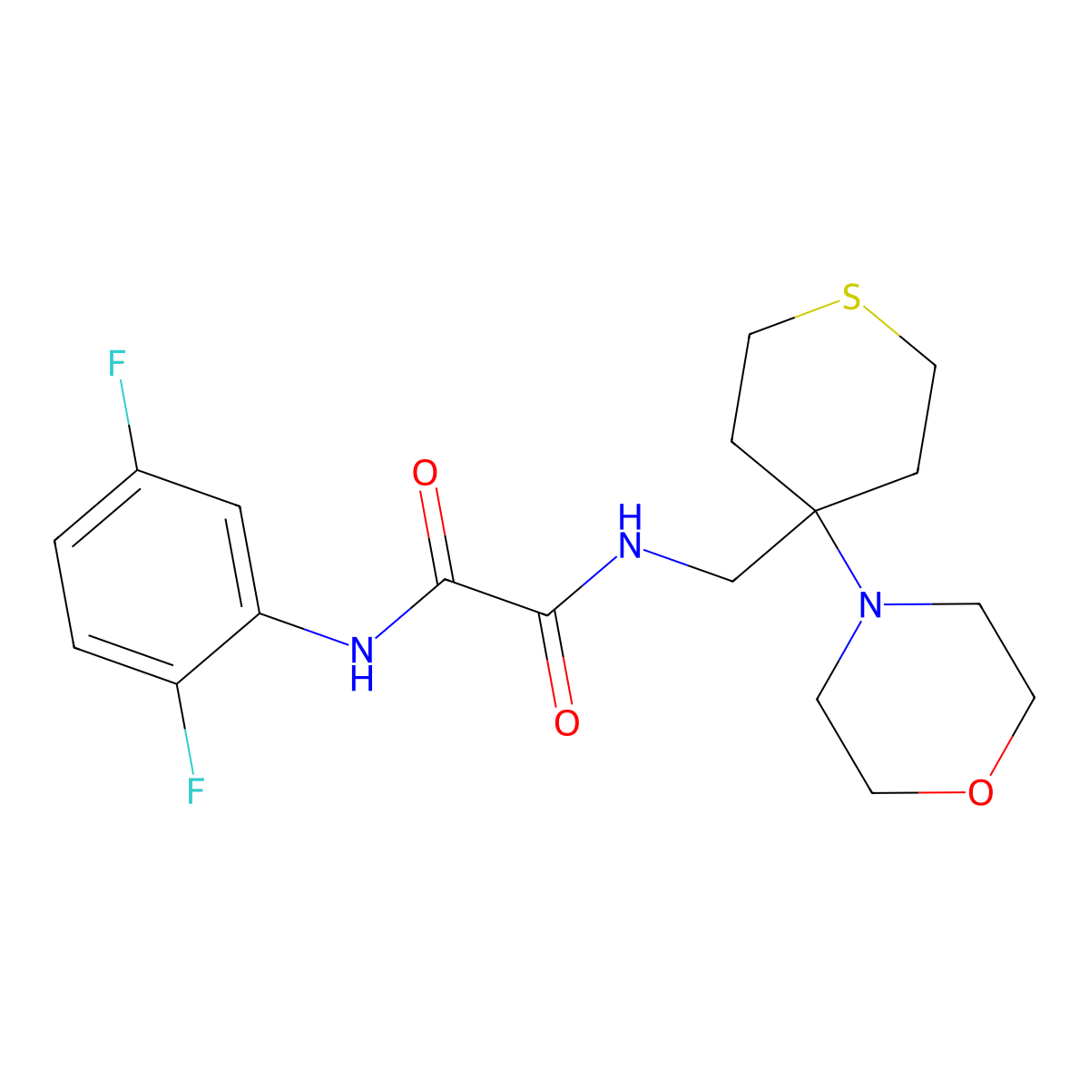 N-(2,5-difluorophenyl)-N'-{[4-(morpholin-4-yl)thian-4-yl]methyl}ethanediamide molecular structure, CAS 2380189-15-9