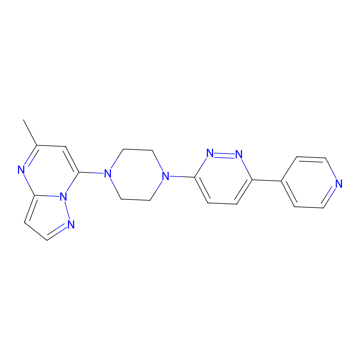 3-(4-{5-Methylpyrazolo[1,5-a]pyrimidin-7-yl}piperazin-1-yl)-6-(pyridin-4-yl)pyridazine molecular structure, CAS 2380189-20-6