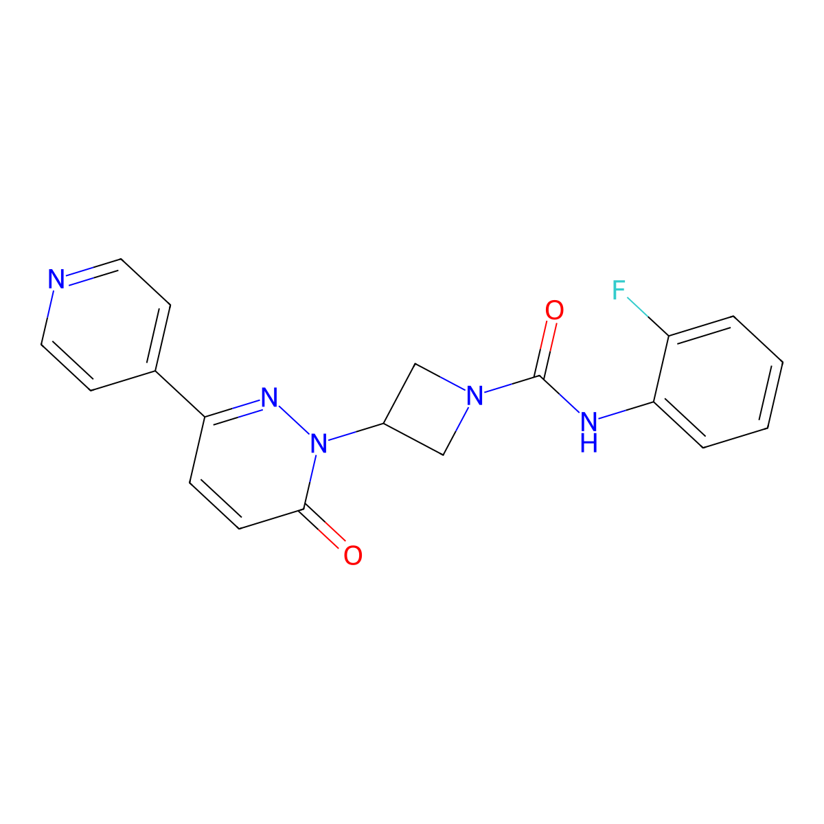 N-(2-fluorophenyl)-3-[6-oxo-3-(pyridin-4-yl)-1,6-dihydropyridazin-1-yl]azetidine-1-carboxamide molecular structure, CAS 2380189-23-9