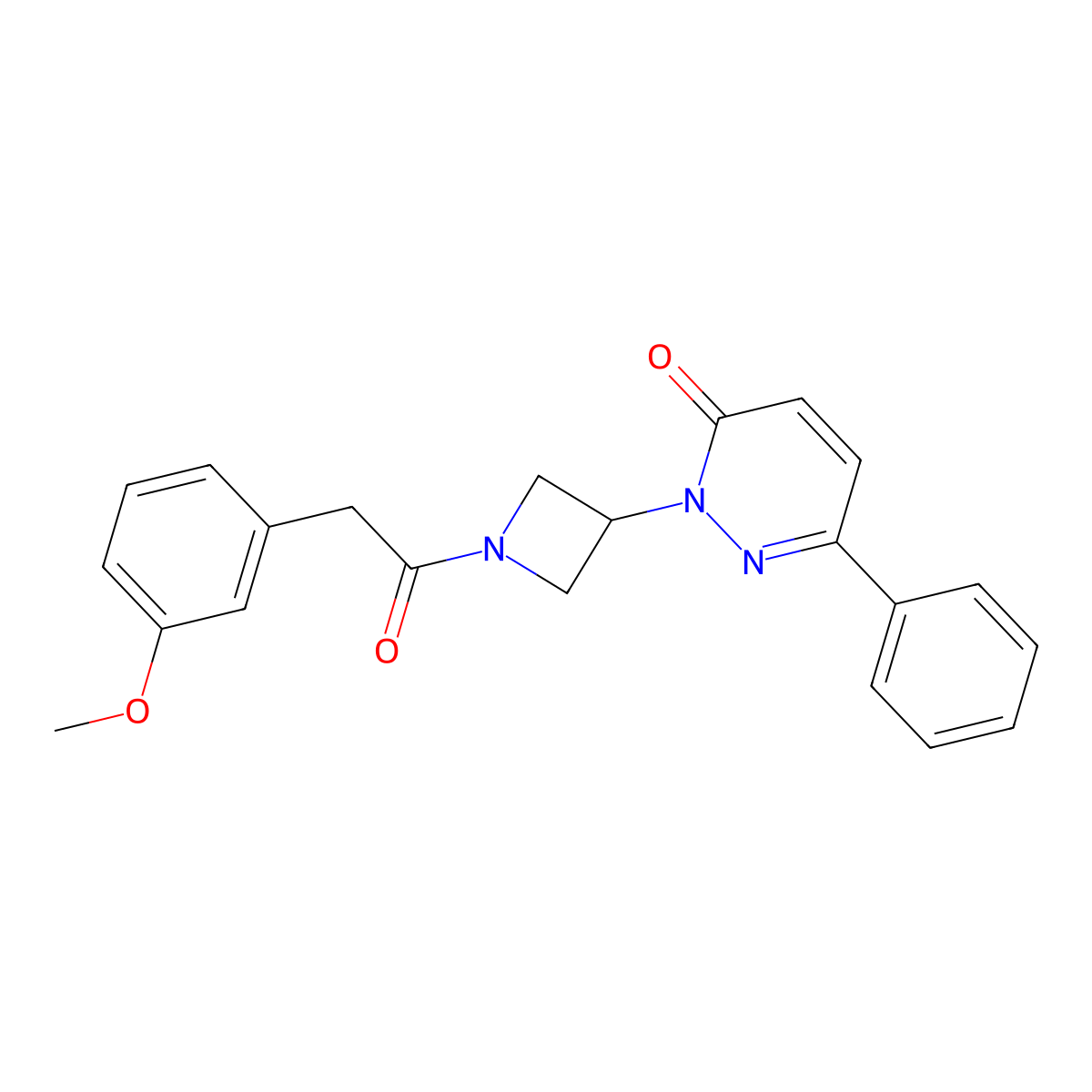 2-{1-[2-(3-Methoxyphenyl)acetyl]azetidin-3-yl}-6-phenyl-2,3-dihydropyridazin-3-one molecular structure, CAS 2380189-25-1