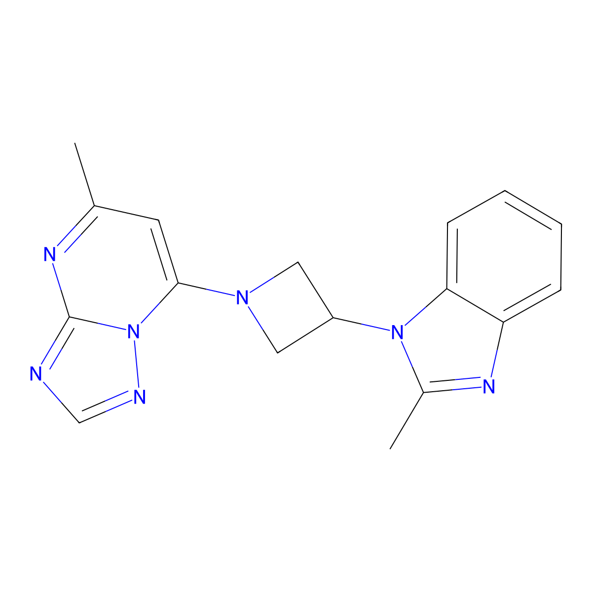 2-methyl-1-(1-{5-methyl-[1,2,4]triazolo[1,5-a]pyrimidin-7-yl}azetidin-3-yl)-1H-1,3-benzodiazole molecular structure, CAS 2380189-30-8