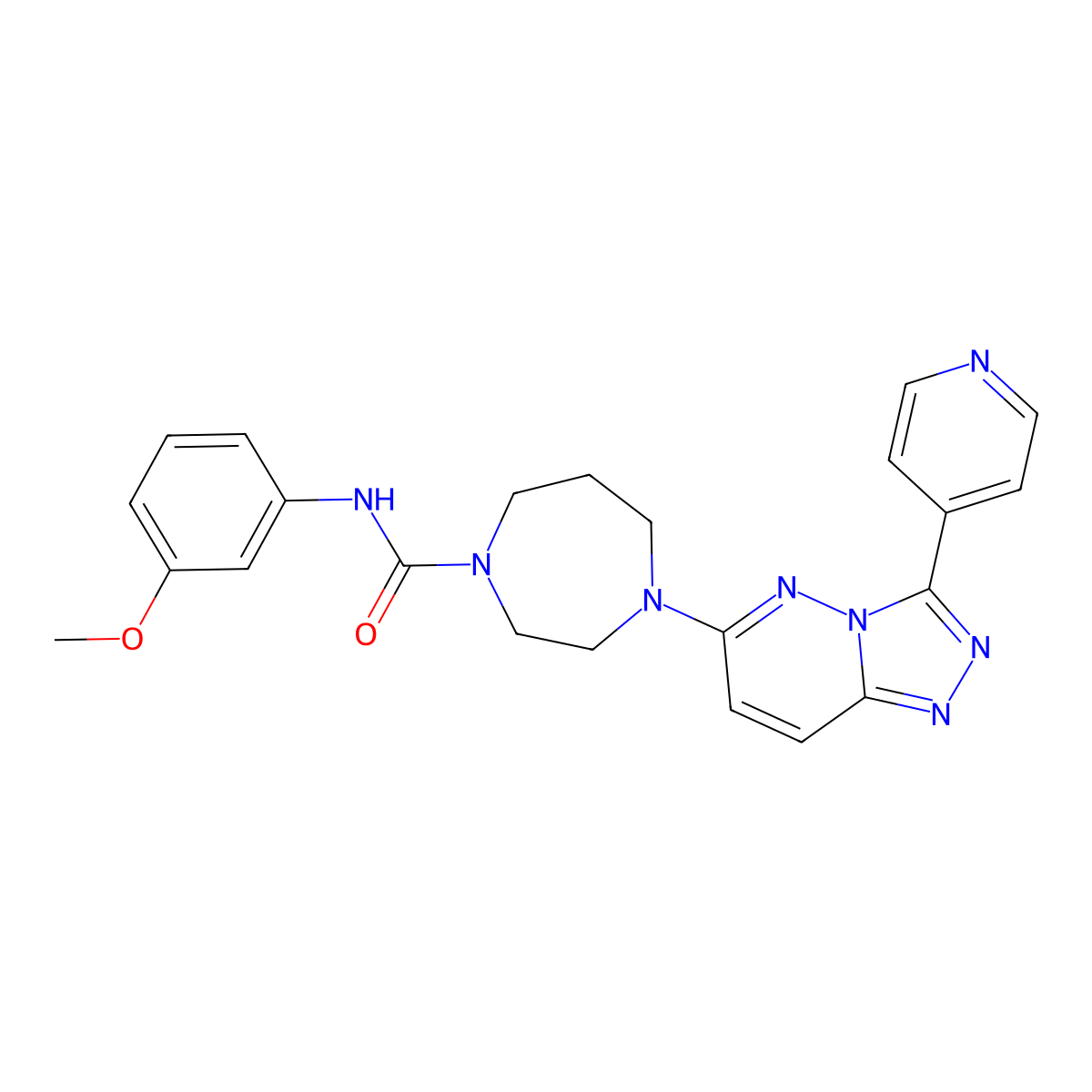 N-(3-methoxyphenyl)-4-[3-(pyridin-4-yl)-[1,2,4]triazolo[4,3-b]pyridazin-6-yl]-1,4-diazepane-1-carboxamide molecular structure, CAS 2380189-33-1