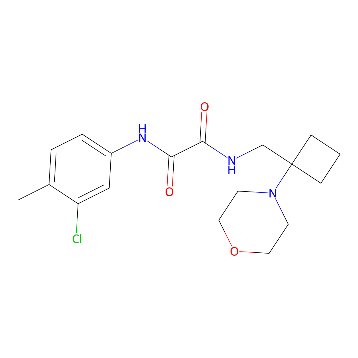 N'-(3-chloro-4-methylphenyl)-N-{[1-(morpholin-4-yl)cyclobutyl]methyl}ethanediamide molecular structure, CAS 2380189-36-4