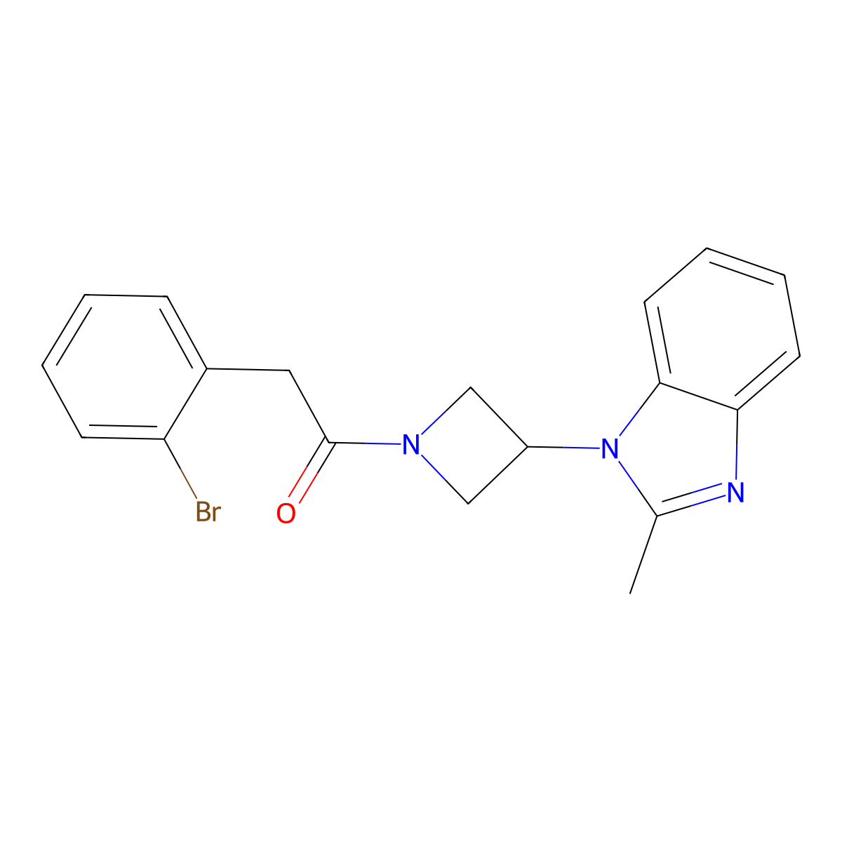 2-(2-bromophenyl)-1-[3-(2-methyl-1H-1,3-benzodiazol-1-yl)azetidin-1-yl]ethan-1-one molecular structure, CAS 2380189-38-6