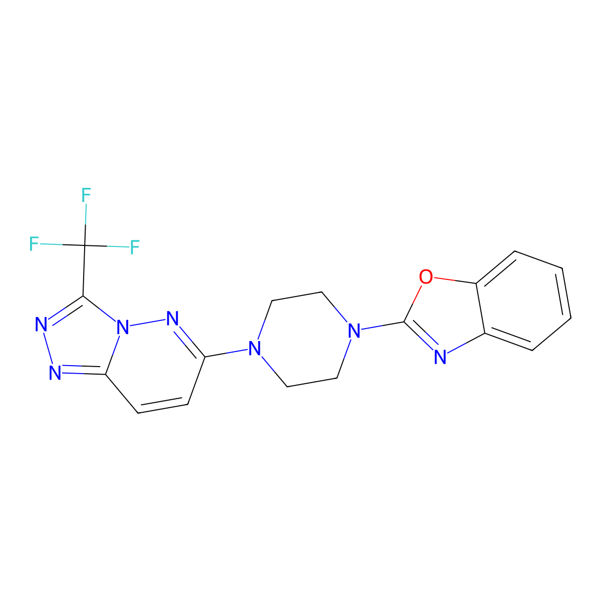 2-{4-[3-(Trifluoromethyl)-[1,2,4]triazolo[4,3-b]pyridazin-6-yl]piperazin-1-yl}-1,3-benzoxazole molecular structure, CAS 2380189-40-0