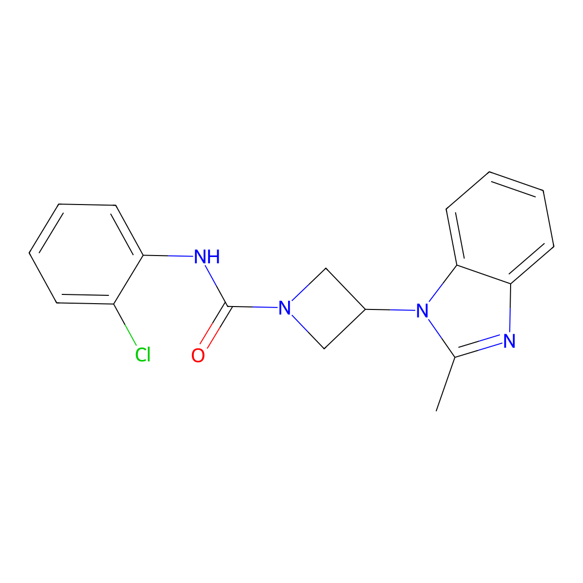 N-(2-chlorophenyl)-3-(2-methyl-1H-1,3-benzodiazol-1-yl)azetidine-1-carboxamide molecular structure, CAS 2380189-45-5
