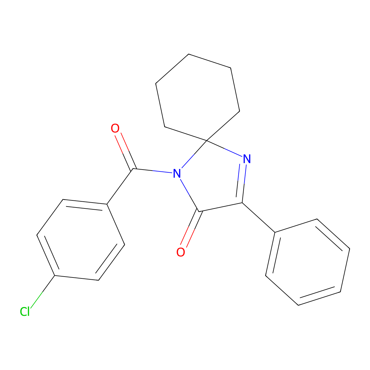 1-(4-Chlorobenzoyl)-3-phenyl-1,4-diazaspiro[4.5]dec-3-en-2-one molecular structure, CAS 2380189-50-2