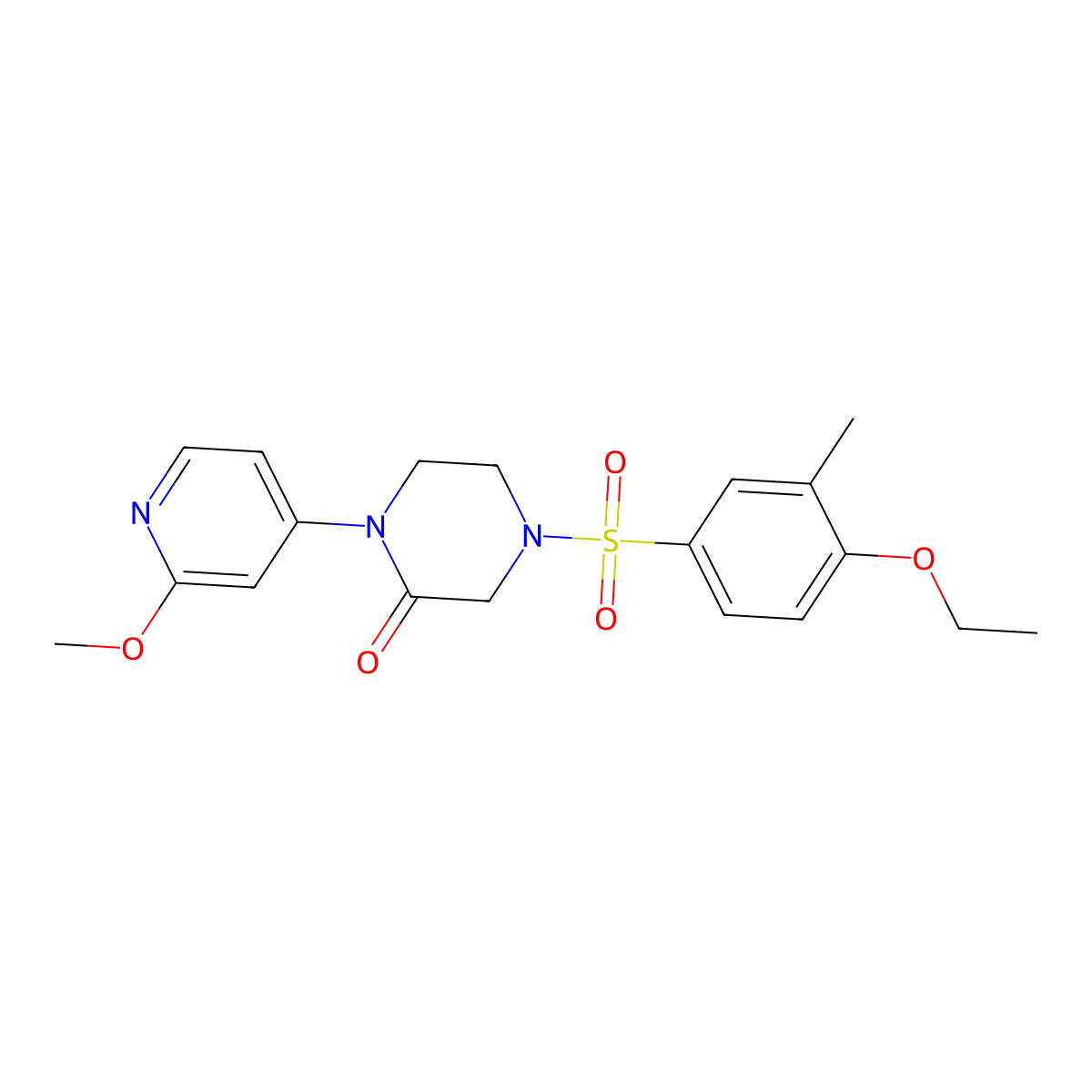 4-(4-Ethoxy-3-methylbenzenesulfonyl)-1-(2-methoxypyridin-4-yl)piperazin-2-one molecular structure, CAS 2380189-53-5