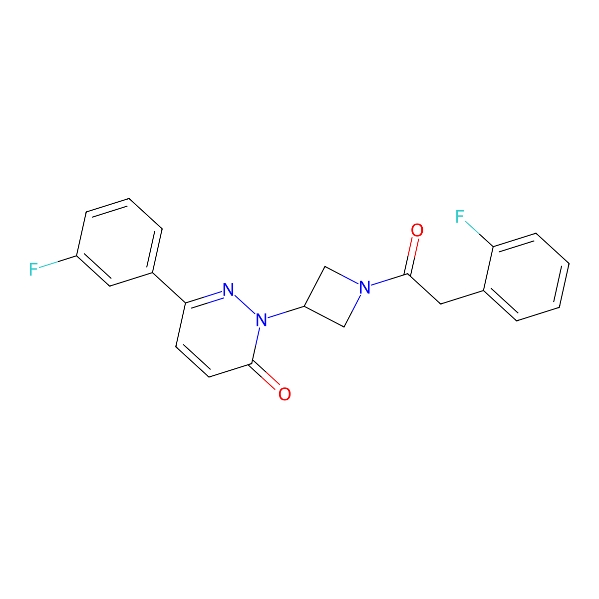6-(3-Fluorophenyl)-2-{1-[2-(2-fluorophenyl)acetyl]azetidin-3-yl}-2,3-dihydropyridazin-3-one molecular structure, CAS 2380189-80-8