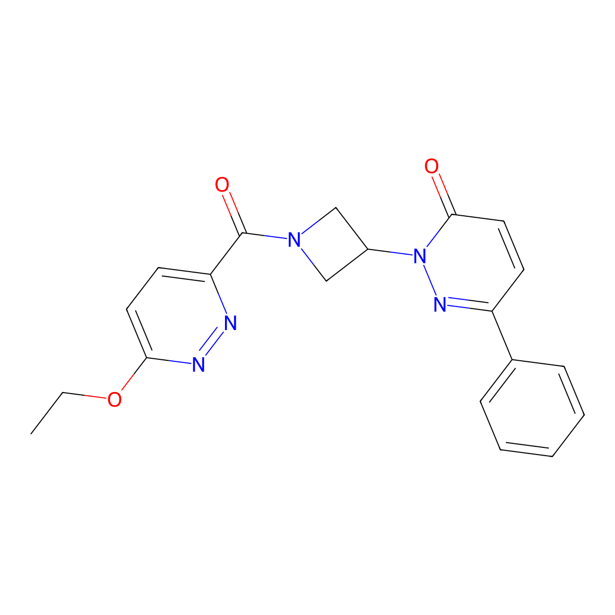 2-[1-(6-Ethoxypyridazine-3-carbonyl)azetidin-3-yl]-6-phenyl-2,3-dihydropyridazin-3-one molecular structure, CAS 2380189-81-9