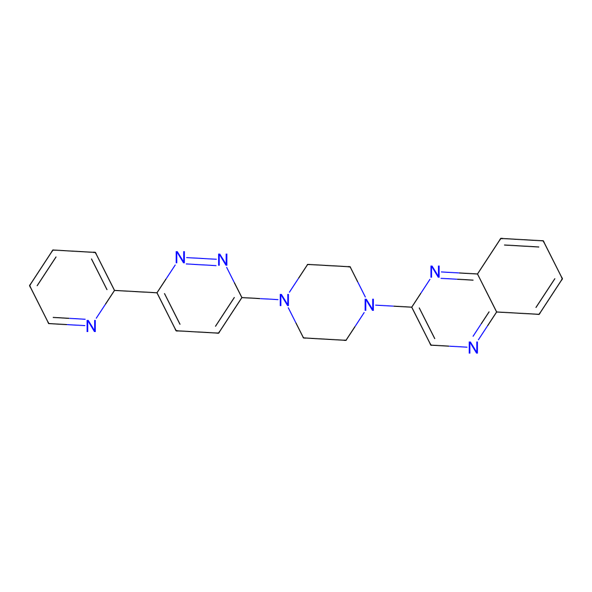 2-{4-[6-(Pyridin-2-yl)pyridazin-3-yl]piperazin-1-yl}quinoxaline molecular structure, CAS 2380189-84-2