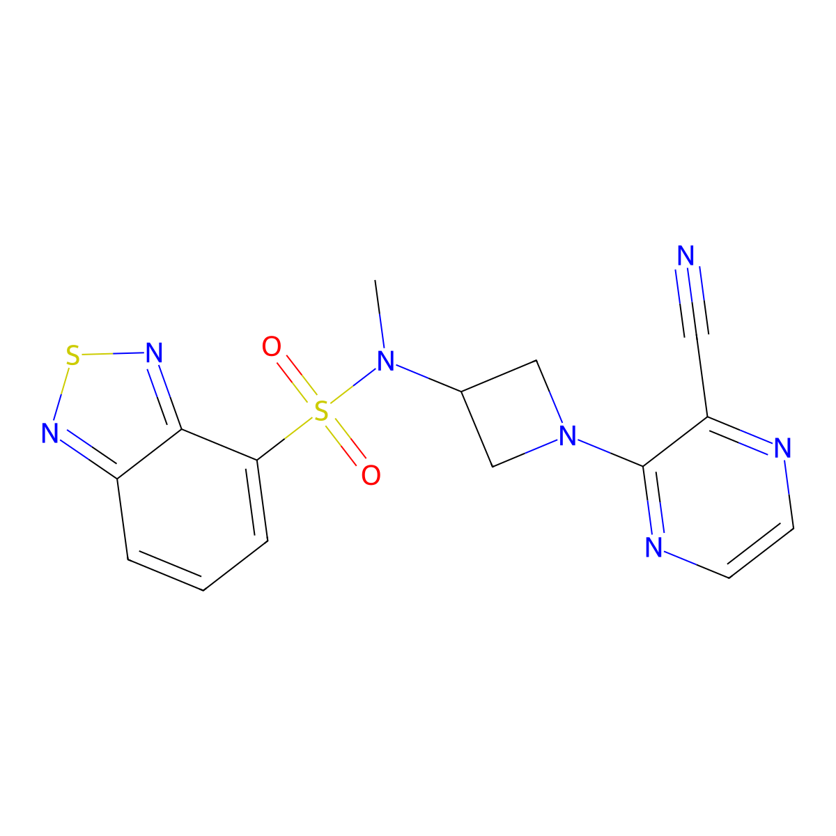 N-[1-(3-cyanopyrazin-2-yl)azetidin-3-yl]-N-methyl-2,1,3-benzothiadiazole-4-sulfonamide molecular structure, CAS 2380189-85-3