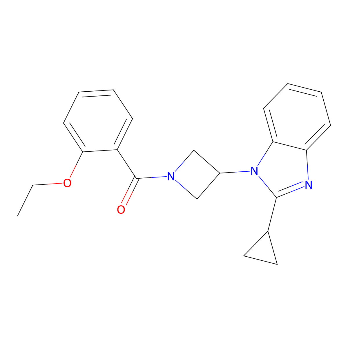 2-cyclopropyl-1-[1-(2-ethoxybenzoyl)azetidin-3-yl]-1H-1,3-benzodiazole molecular structure, CAS 2380189-86-4