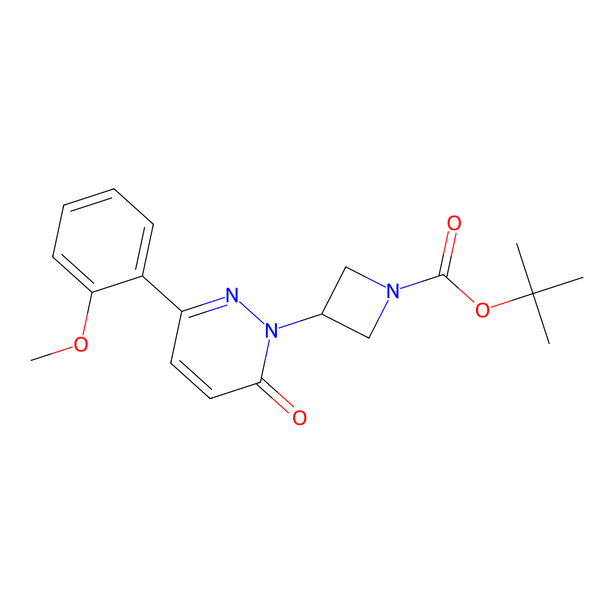 Tert-butyl 3-[3-(2-methoxyphenyl)-6-oxo-1,6-dihydropyridazin-1-yl]azetidine-1-carboxylate molecular structure, CAS 2380190-06-5