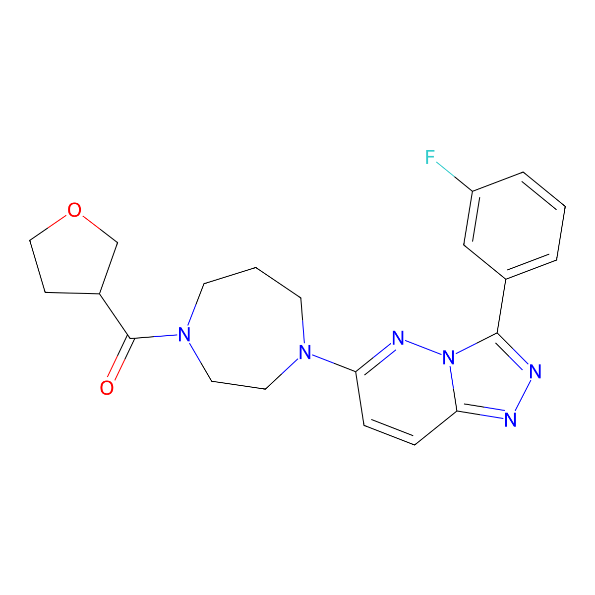 1-[3-(3-Fluorophenyl)-[1,2,4]triazolo[4,3-b]pyridazin-6-yl]-4-(oxolane-3-carbonyl)-1,4-diazepane molecular structure, CAS 2380190-27-0