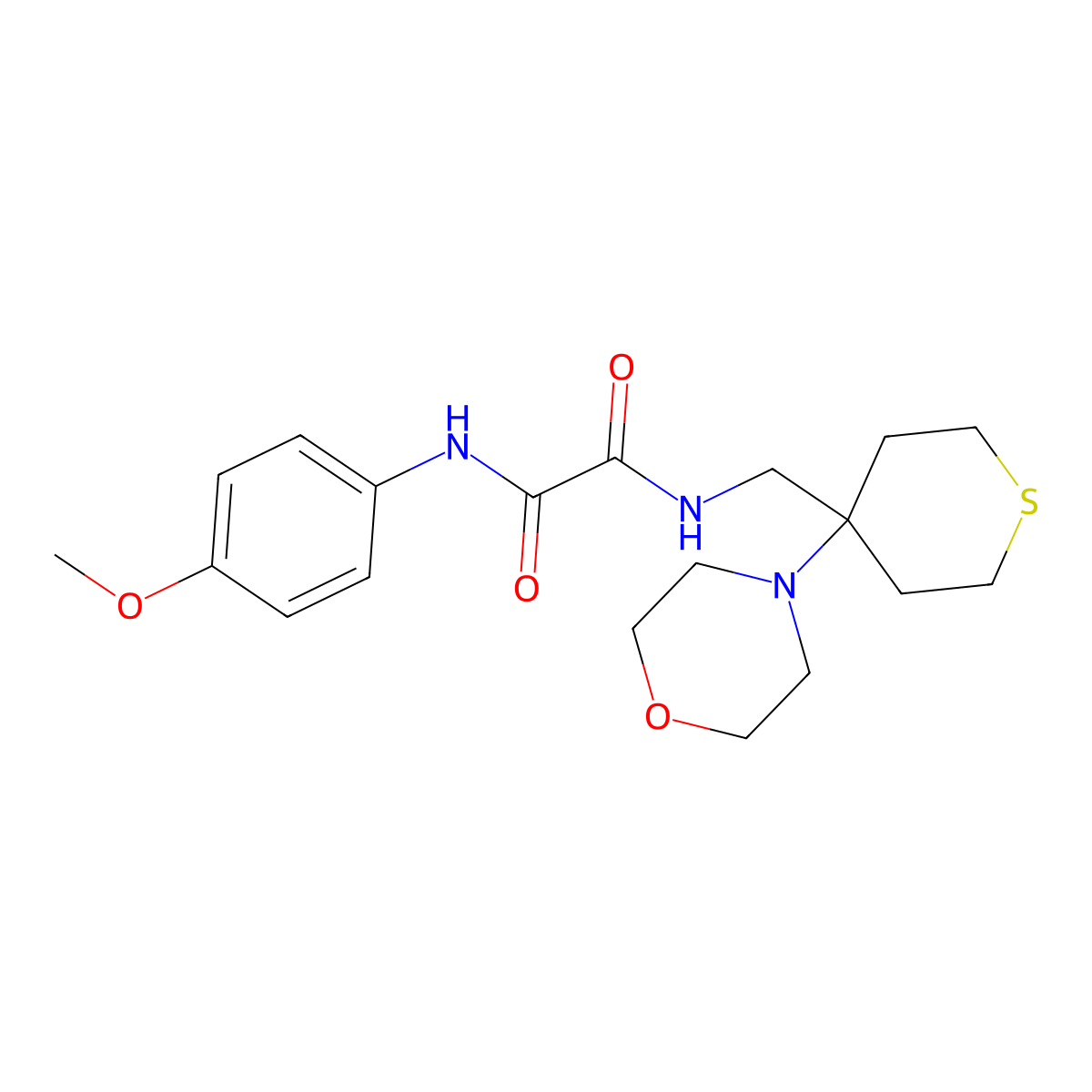 N'-(4-methoxyphenyl)-N-{[4-(morpholin-4-yl)thian-4-yl]methyl}ethanediamide molecular structure, CAS 2380190-30-5