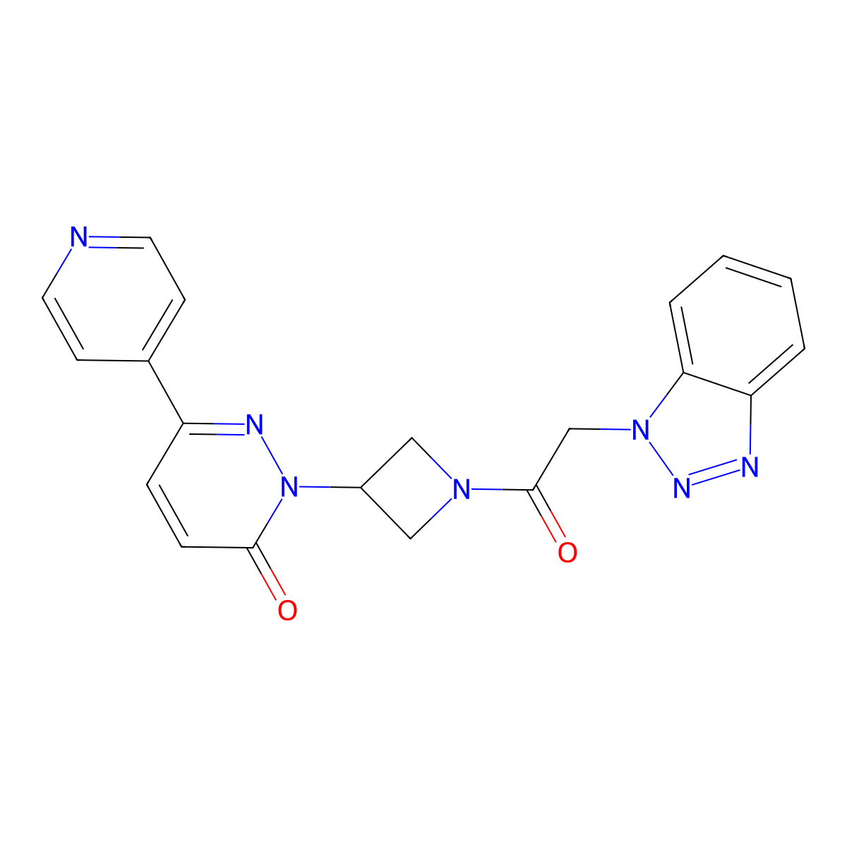 2-{1-[2-(1H-1,2,3-benzotriazol-1-yl)acetyl]azetidin-3-yl}-6-(pyridin-4-yl)-2,3-dihydropyridazin-3-one molecular structure, CAS 2380190-36-1