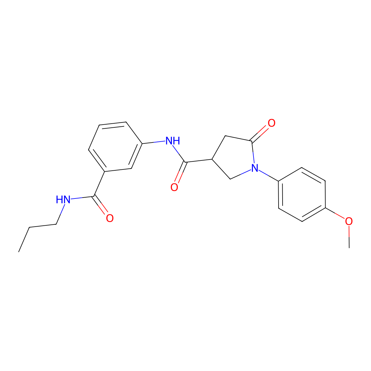 1-(4-Methoxyphenyl)-5-oxo-N-[3-(propylcarbamoyl)phenyl]pyrrolidine-3-carboxamide molecular structure, CAS 2380190-37-2