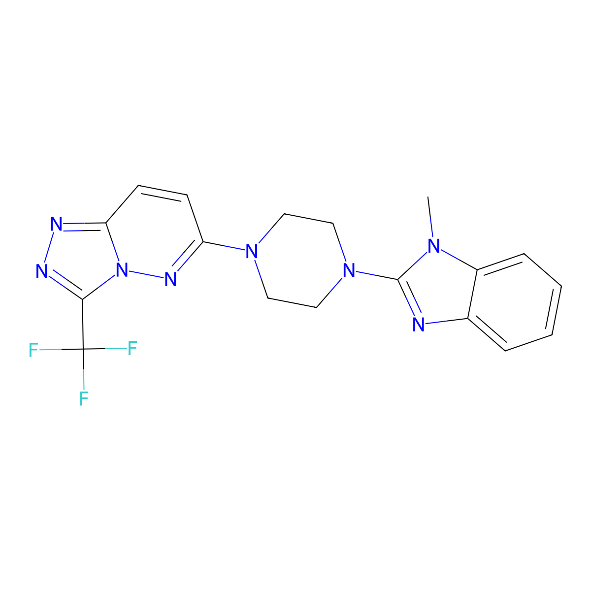 1-methyl-2-{4-[3-(trifluoromethyl)-[1,2,4]triazolo[4,3-b]pyridazin-6-yl]piperazin-1-yl}-1H-1,3-benzodiazole molecular structure, CAS 2380190-38-3