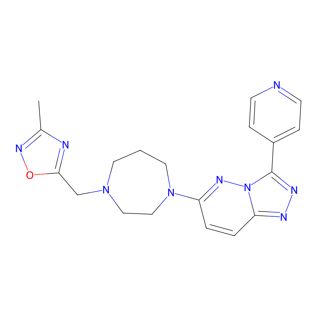 1-[(3-Methyl-1,2,4-oxadiazol-5-yl)methyl]-4-[3-(pyridin-4-yl)-[1,2,4]triazolo[4,3-b]pyridazin-6-yl]-1,4-diazepane molecular structure, CAS 2380190-44-1