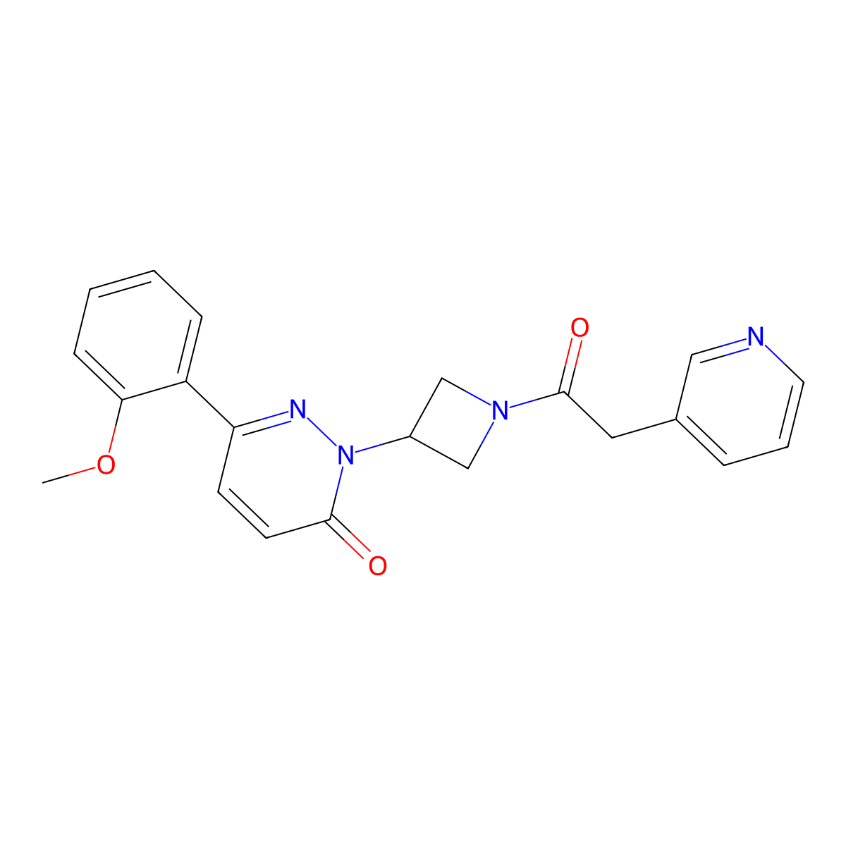 6-(2-Methoxyphenyl)-2-{1-[2-(pyridin-3-yl)acetyl]azetidin-3-yl}-2,3-dihydropyridazin-3-one molecular structure, CAS 2380190-48-5