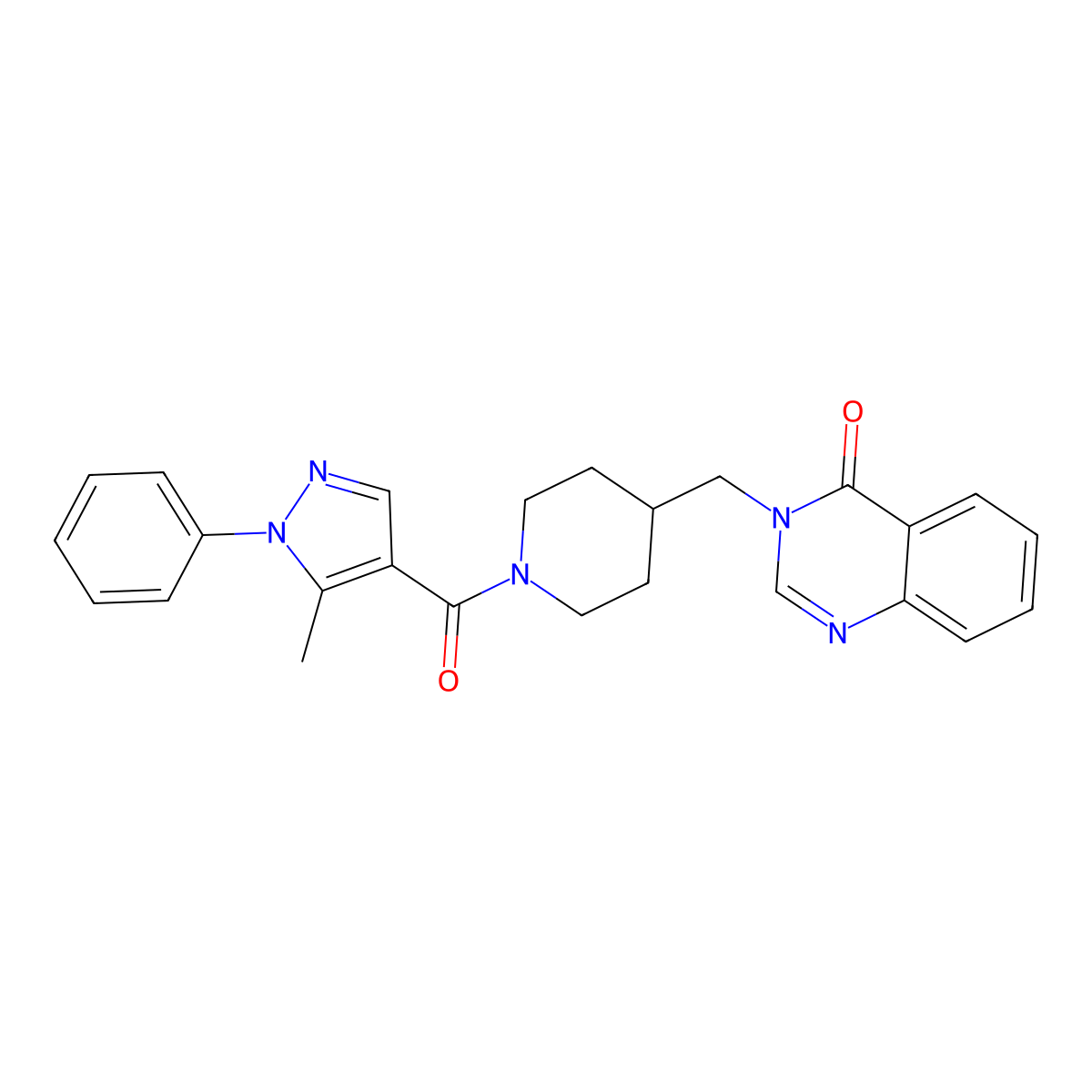 3-{[1-(5-methyl-1-phenyl-1H-pyrazole-4-carbonyl)piperidin-4-yl]methyl}-3,4-dihydroquinazolin-4-one molecular structure, CAS 2380190-56-5