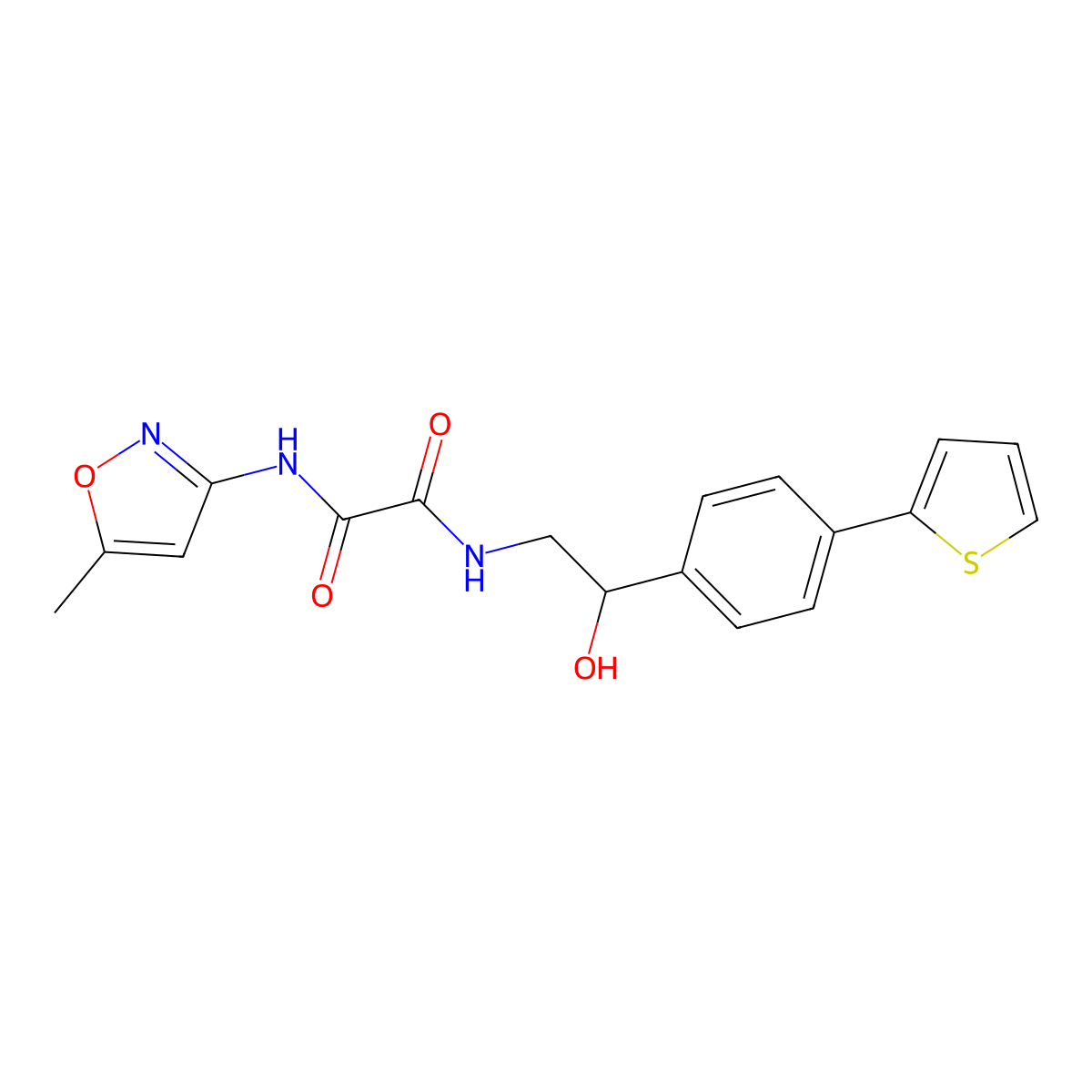 N'-{2-hydroxy-2-[4-(thiophen-2-yl)phenyl]ethyl}-N-(5-methyl-1,2-oxazol-3-yl)ethanediamide molecular structure, CAS 2380190-66-7