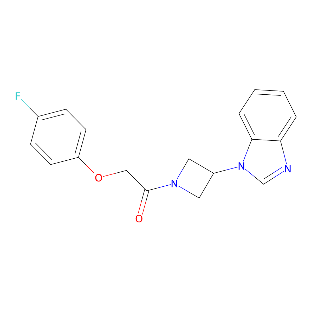 1-[3-(1H-1,3-benzodiazol-1-yl)azetidin-1-yl]-2-(4-fluorophenoxy)ethan-1-one molecular structure, CAS 2380190-75-8