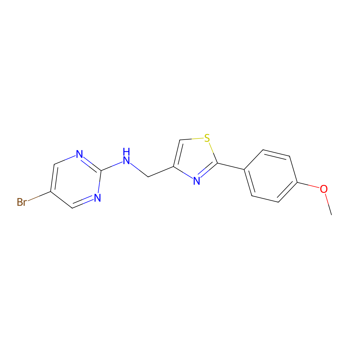 5-bromo-N-{[2-(4-methoxyphenyl)-1,3-thiazol-4-yl]methyl}pyrimidin-2-amine molecular structure, CAS 2380190-82-7
