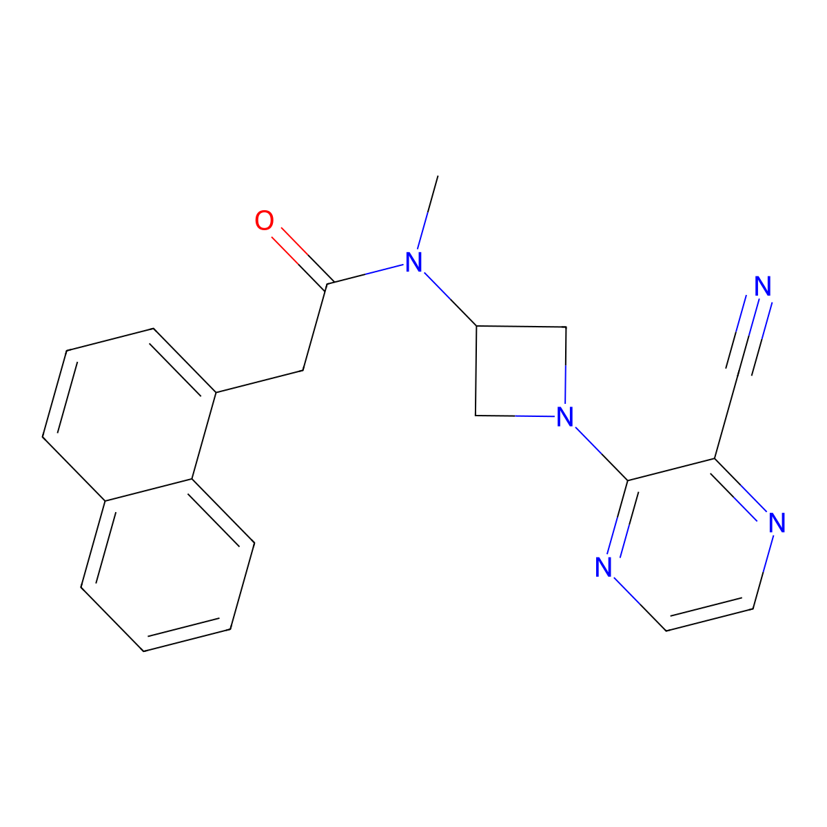 N-[1-(3-cyanopyrazin-2-yl)azetidin-3-yl]-N-methyl-2-(naphthalen-1-yl)acetamide molecular structure, CAS 2380190-86-1