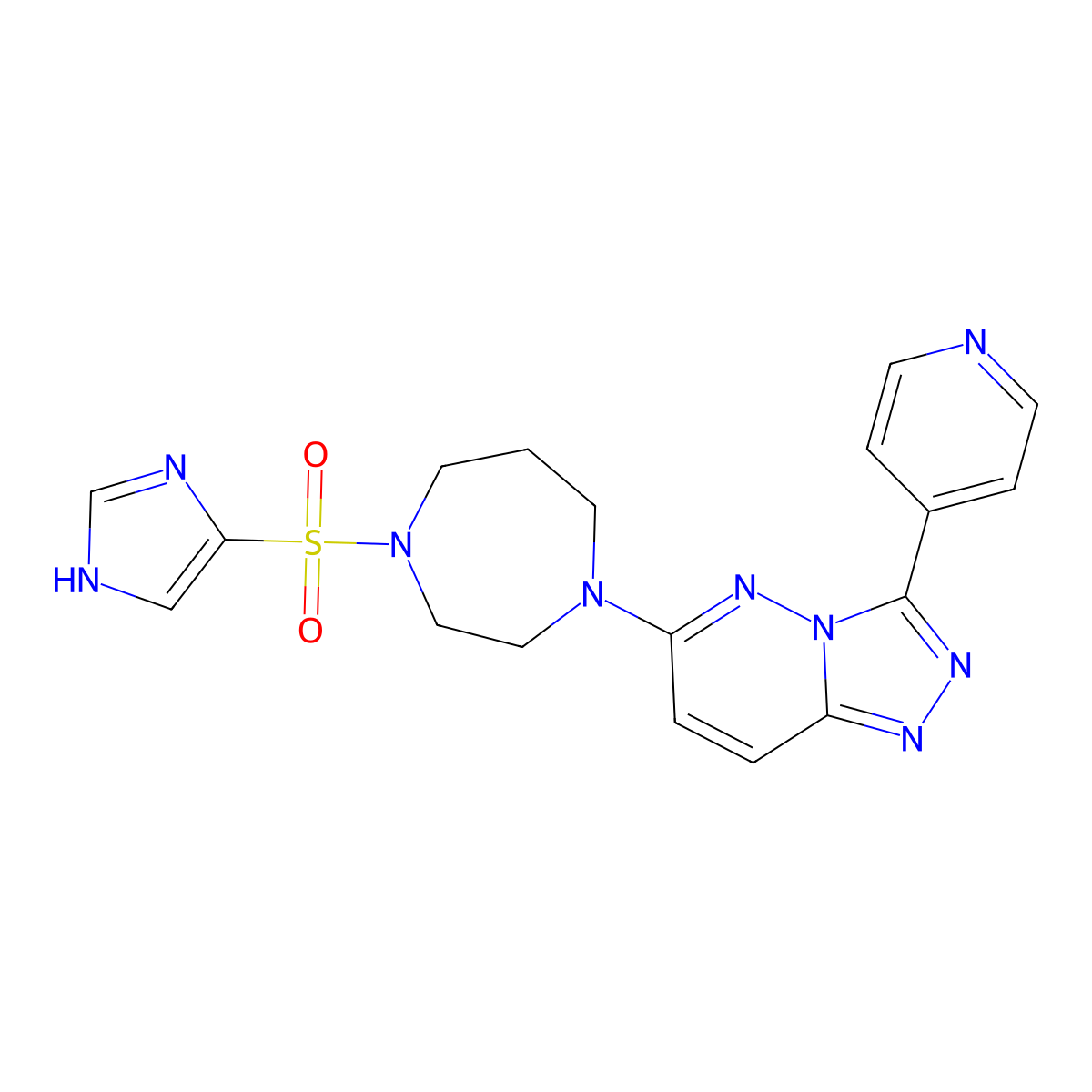 1-(1H-imidazole-4-sulfonyl)-4-[3-(pyridin-4-yl)-[1,2,4]triazolo[4,3-b]pyridazin-6-yl]-1,4-diazepane molecular structure, CAS 2380190-91-8