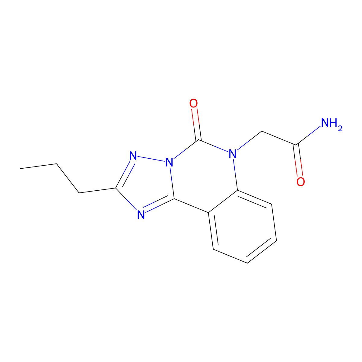 2-{5-oxo-2-propyl-5H,6H-[1,2,4]triazolo[1,5-c]quinazolin-6-yl}acetamide molecular structure, CAS 2380190-93-0
