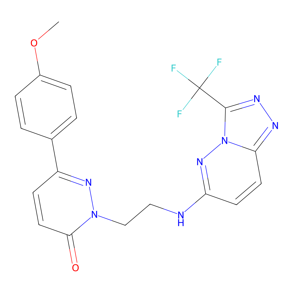 6-(4-Methoxyphenyl)-2-(2-{[3-(trifluoromethyl)-[1,2,4]triazolo[4,3-b]pyridazin-6-yl]amino}ethyl)-2,3-dihydropyridazin-3-one molecular structure, CAS 2380190-94-1