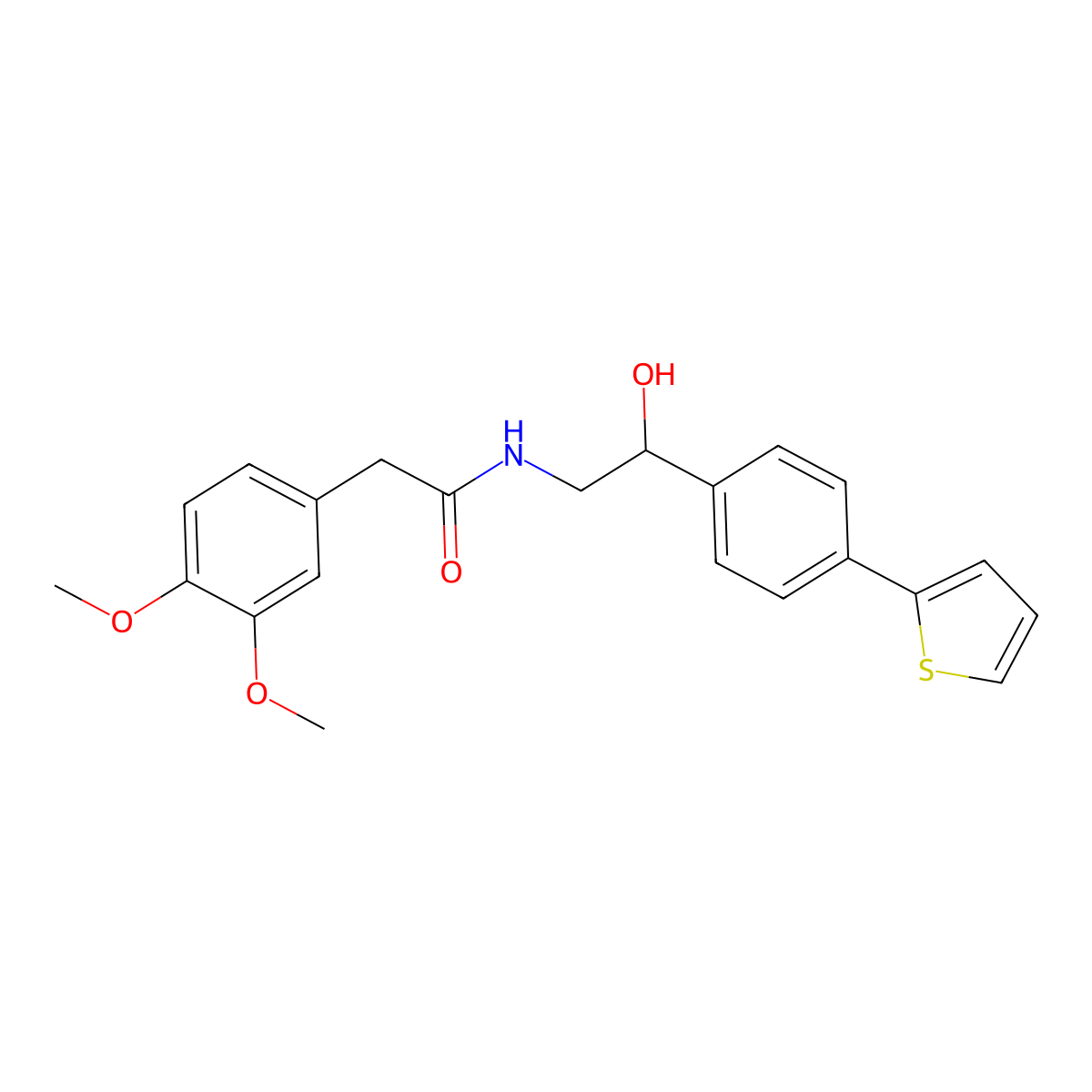 2-(3,4-dimethoxyphenyl)-N-{2-hydroxy-2-[4-(thiophen-2-yl)phenyl]ethyl}acetamide molecular structure, CAS 2380190-95-2