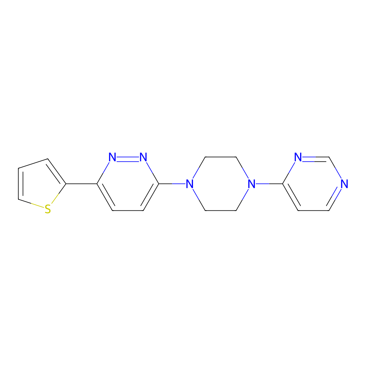 3-[4-(Pyrimidin-4-yl)piperazin-1-yl]-6-(thiophen-2-yl)pyridazine molecular structure, CAS 2380190-97-4