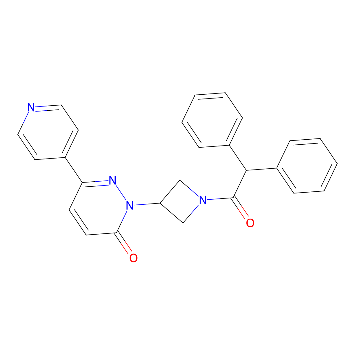 2-[1-(2,2-Diphenylacetyl)azetidin-3-yl]-6-(pyridin-4-yl)-2,3-dihydropyridazin-3-one molecular structure, CAS 2380191-04-6