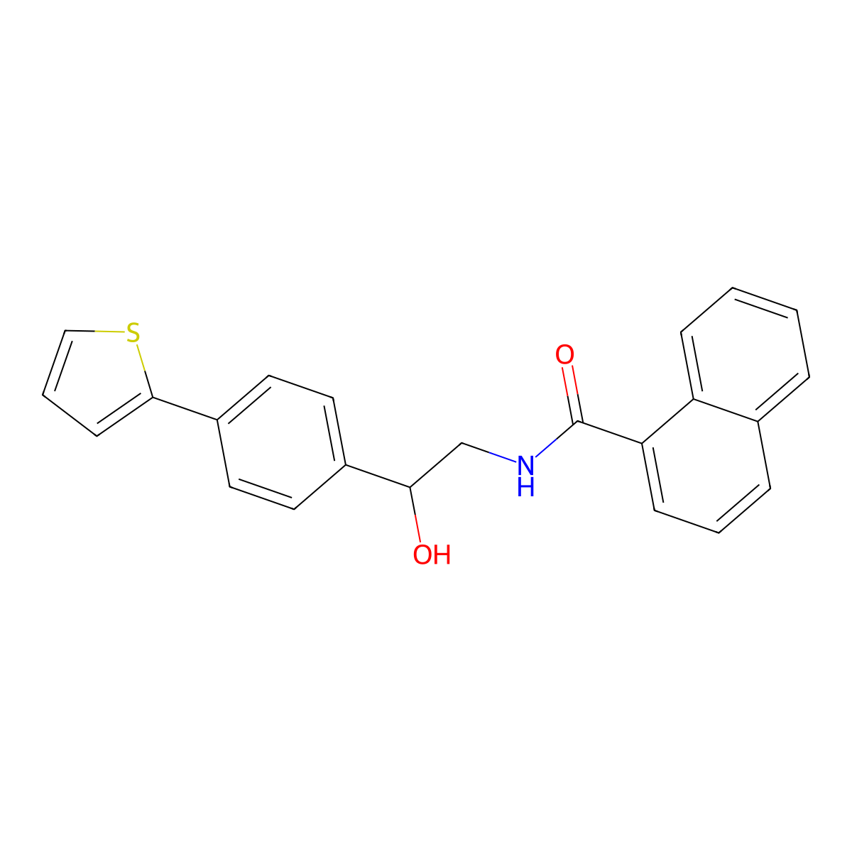 N-{2-hydroxy-2-[4-(thiophen-2-yl)phenyl]ethyl}naphthalene-1-carboxamide molecular structure, CAS 2380191-05-7